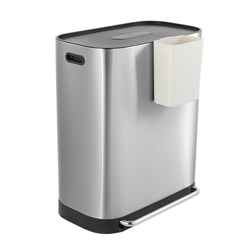 happimess Beni Stainless Steel 16 Gallon Step On Trash Can Wayfair